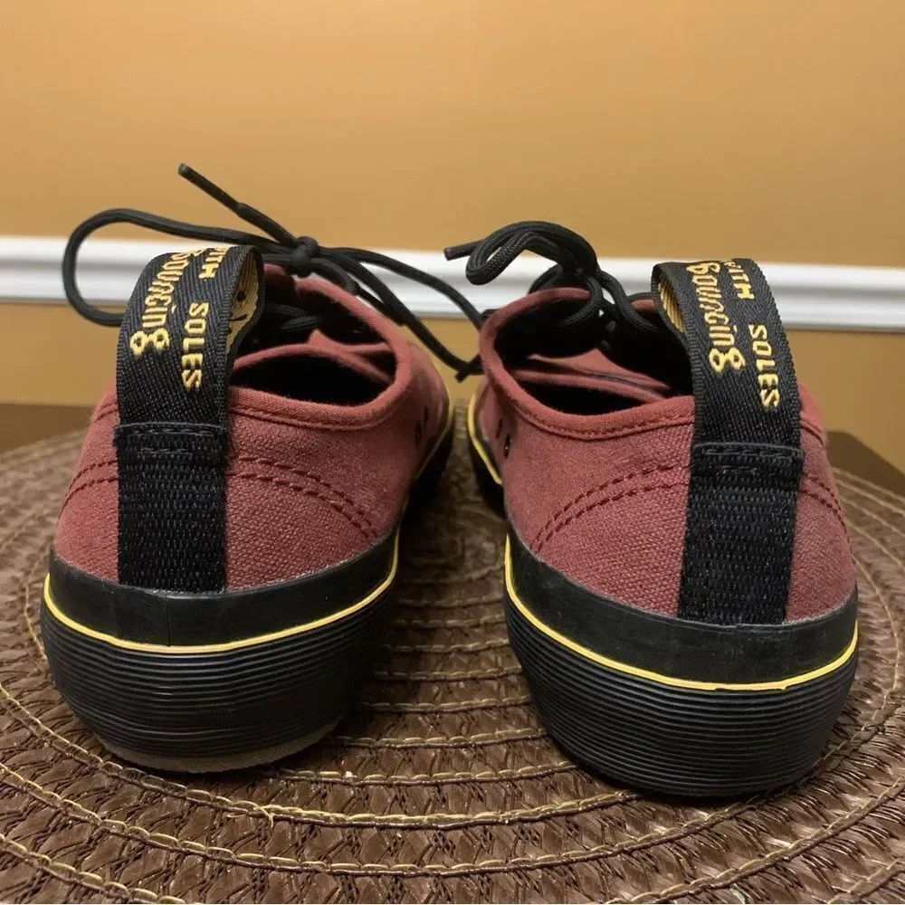 Dr Martens Jacy Cherry Red Canvas 4 Eyelid Women's 21967600 Size 7 EUC